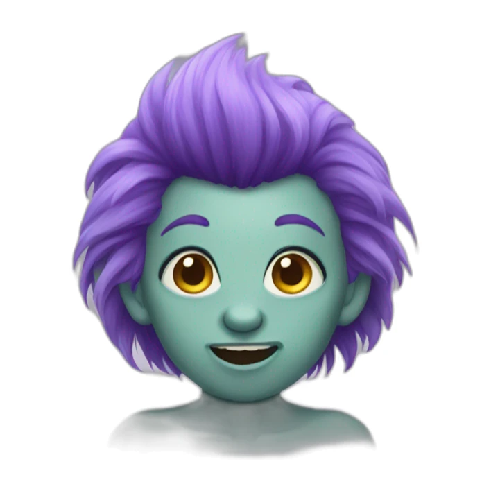 Cute purple hair troll sticker