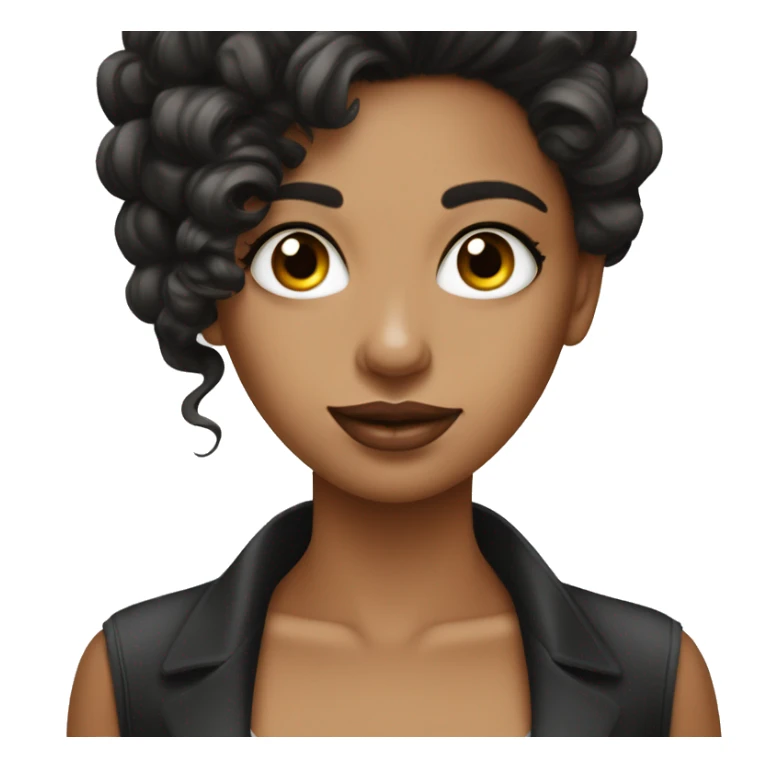 Mujer manicurista cabello negro ojos marrones piel blanca sticker