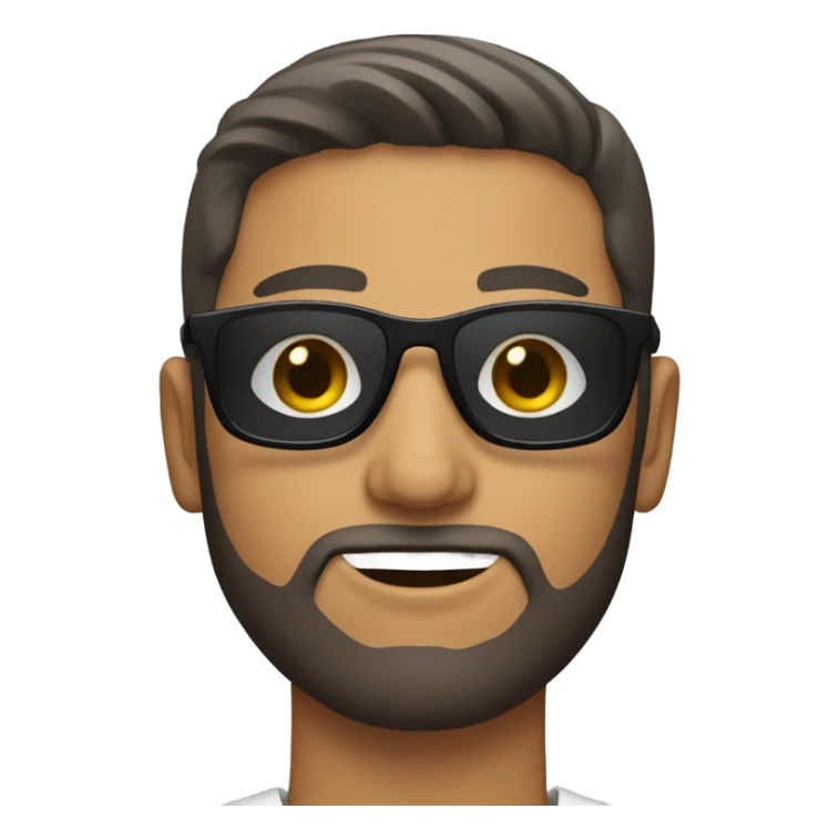 young white man + little beard + sunglasses sticker