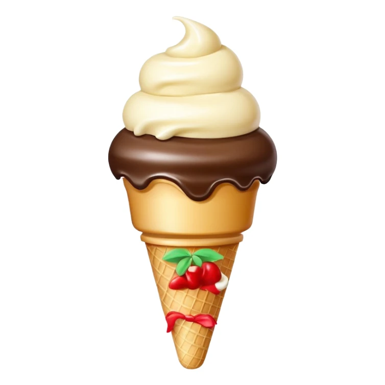 A single scoop of ice cream, smooth and creamy texture, glossy and soft, realistic, high detail, simple and cute design, isolated on white background, centered composition
 sticker