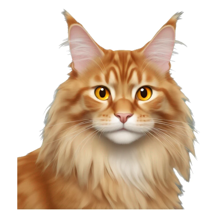 An orange maine coon with amber eyes sticker