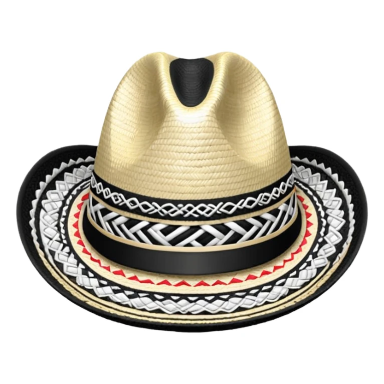 Colombian Sombrero Voltiao black and white sticker