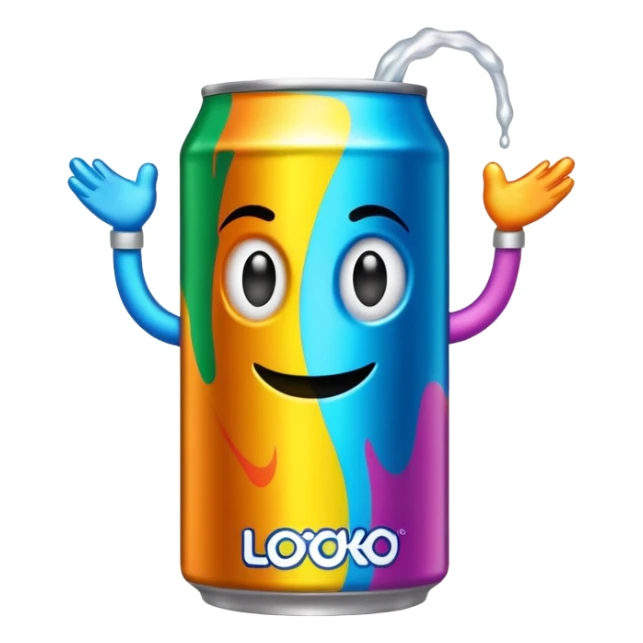 a jungle juice flavored four loko outstretching its arms for a hug sticker