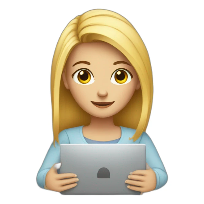 a cute young woman who uses a computer sticker