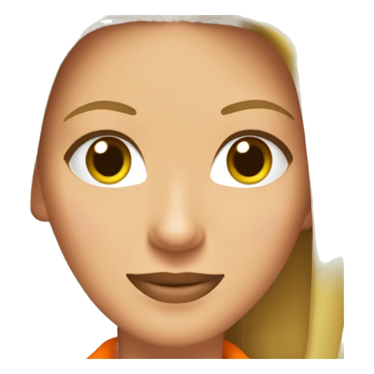 Phoebe Buffay from Friends with green eyes wearing an orange jacket sticker