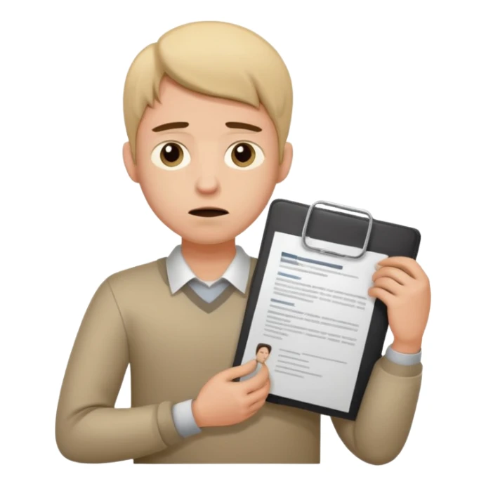 young man in despair applying for jobs with no successs - complete loss or absence of hope - holdng resume sticker