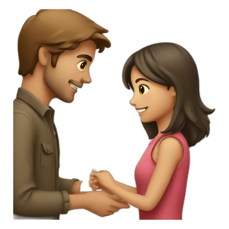 Guy giving rose to girl sticker