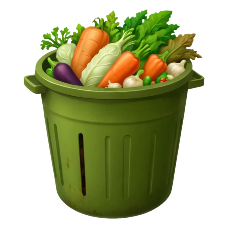 vegetables in dustbin sticker