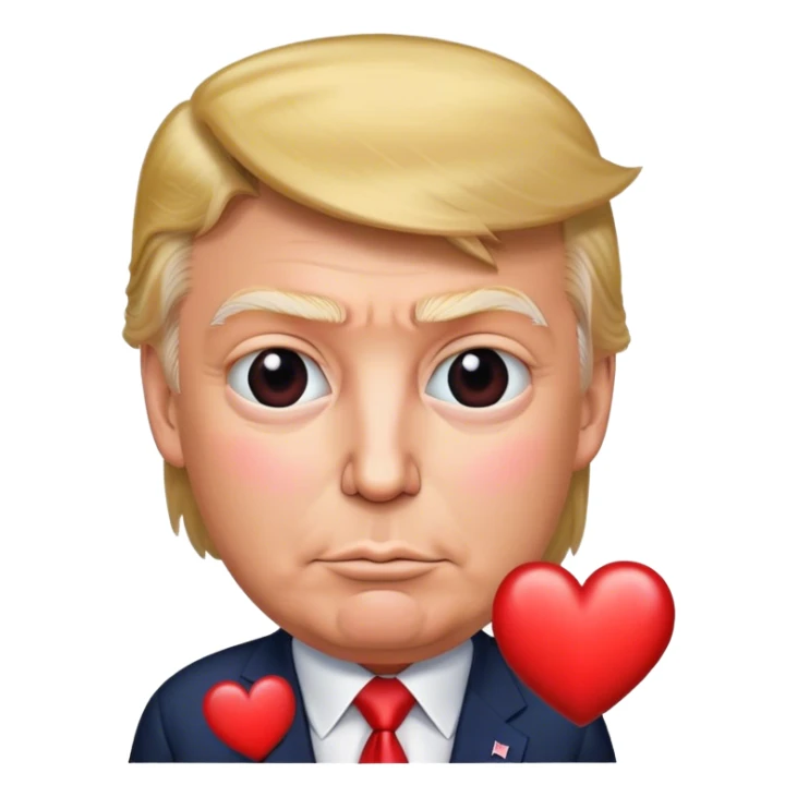 real Trump shows a heart sticker