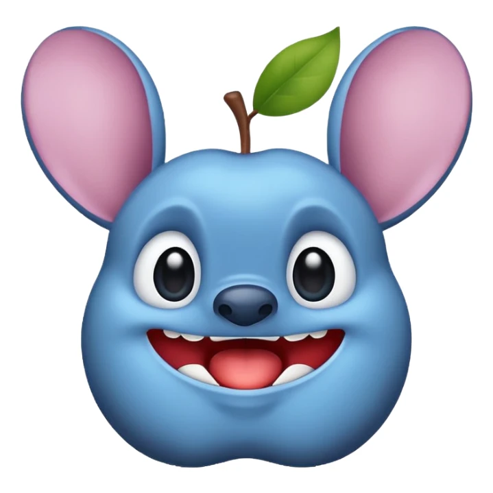 the word STICH in apple style emoji, simple and friendly sticker