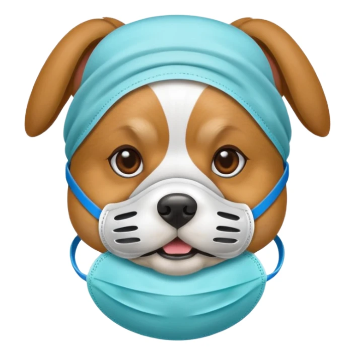 dog Wearing Medical Mask sticker