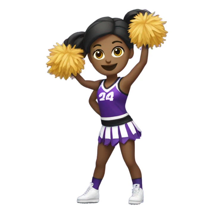 Cheerleader in black and purple sticker