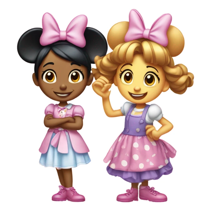 Minnie and daisy together as little girls sticker