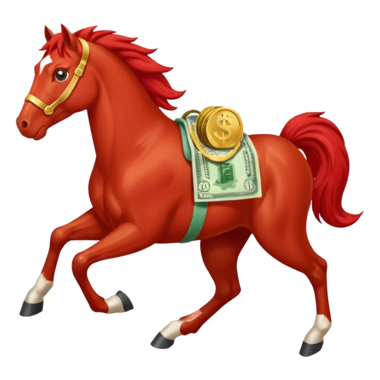 red horse agressive running money sticker