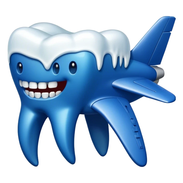 Plane Tooth made of dark blue wax sticker