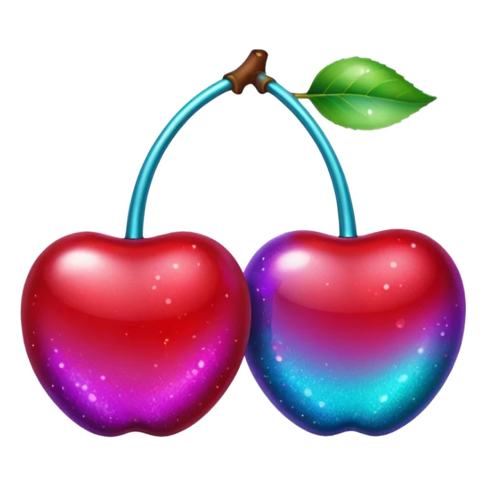 glitter purple and cian 2 cherrys sticker