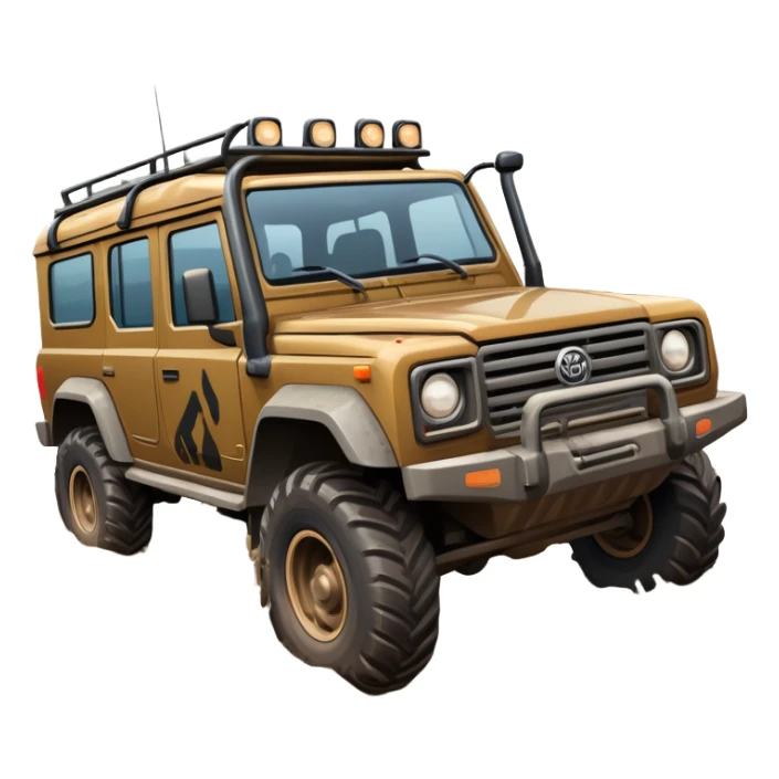 An icon showing an off-road vehicle driving through muddy terrain, inspired by Expeditions: A MudRunner Game. The design features splashing mud, rugged tracks, and dynamic movement, symbolizing the challenge of navigating tough landscapes. Transparent background sticker