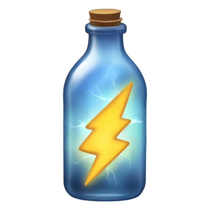 Lightning in a round bottle sticker