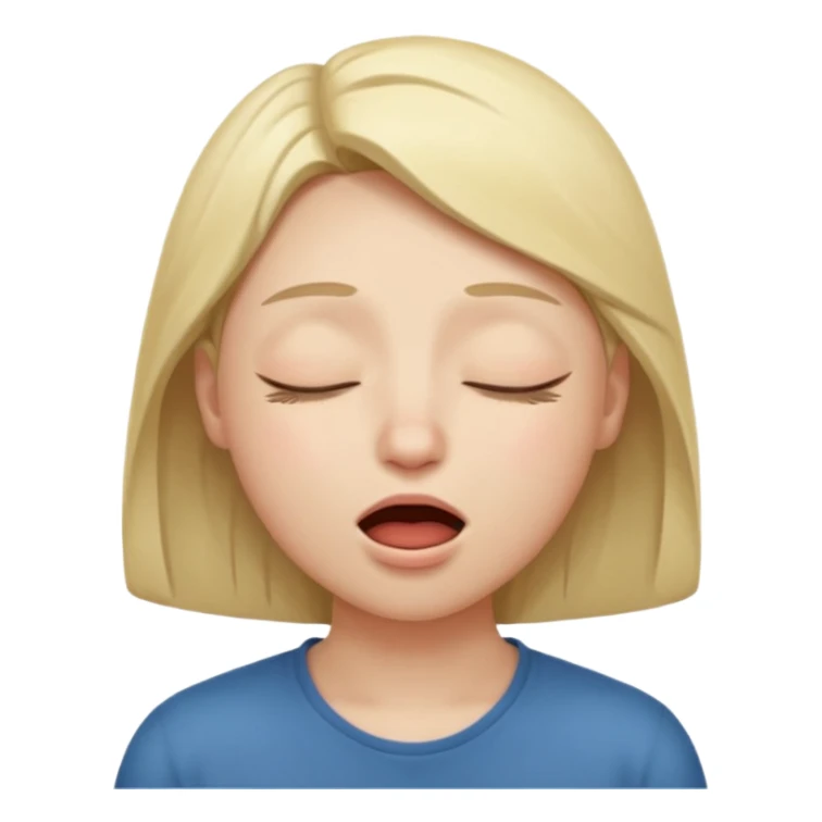 A person closed eyes with his mouth open sticker