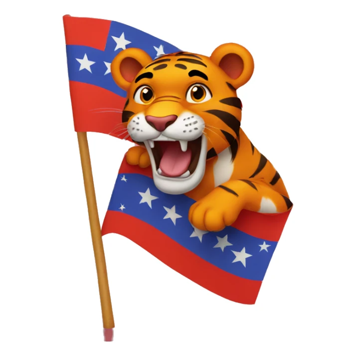 Flag with red background and in the middle a tigger  sticker