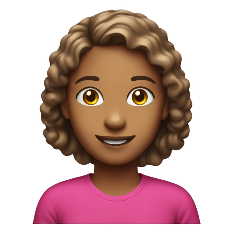 smiling girl in hot pink shirt sticker