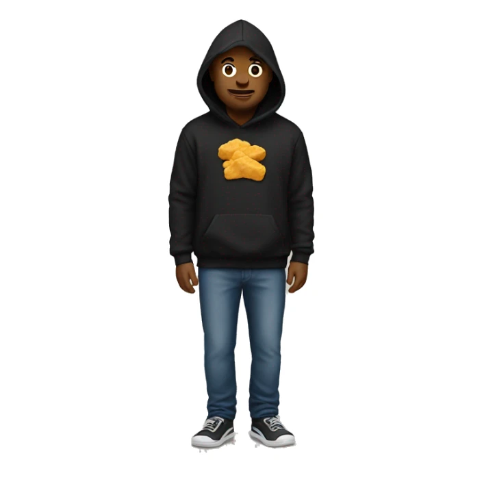 a black hoodie that says nuggets  sticker