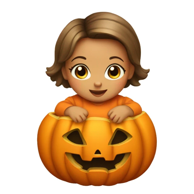 Baby girl inside pumpkin sticker