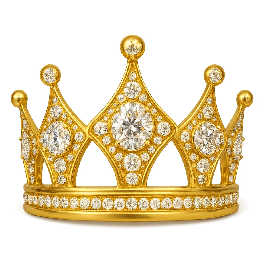 crown with a golden yellow base, only sparkling gems, no butterflies sticker