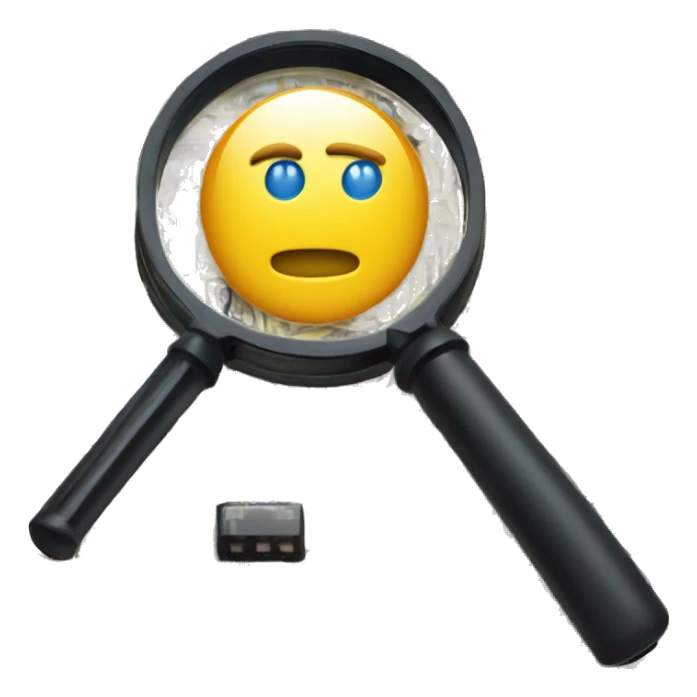 A magnifying glass over a piece of code or a circuit board sticker