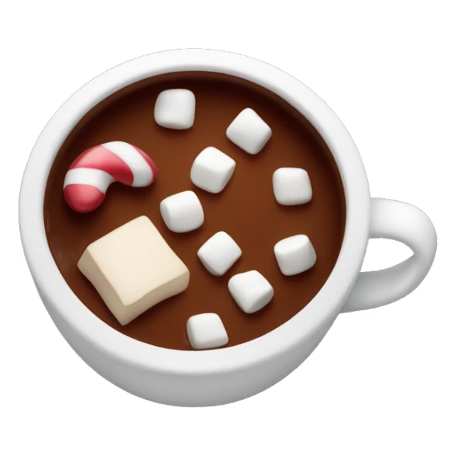 christmas burgundy colour cup with chocolate and marshmallows sticker