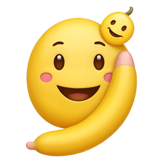 Yellow emoji with a penis sticker