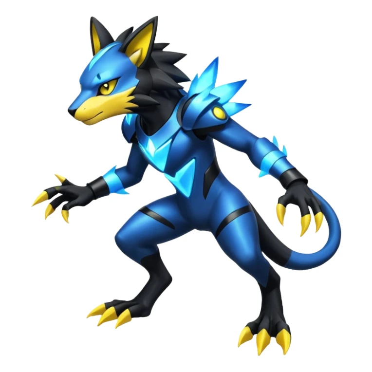 Modern Cyber Luxray-Zeraora-Fakémon-creature, full body sticker