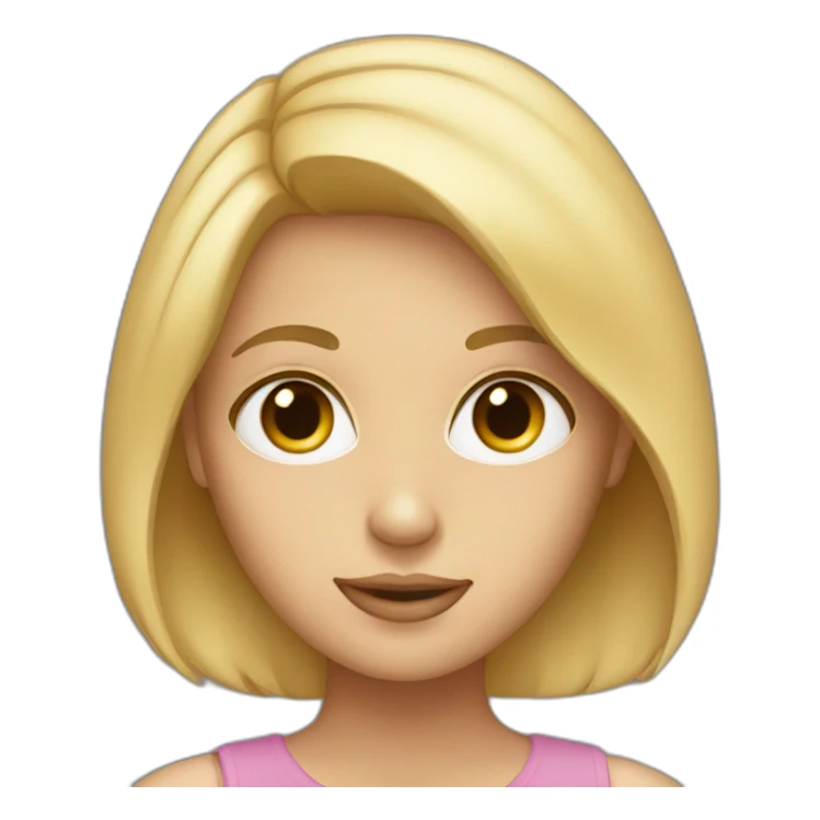 girl face blonde with almond eyes sticker