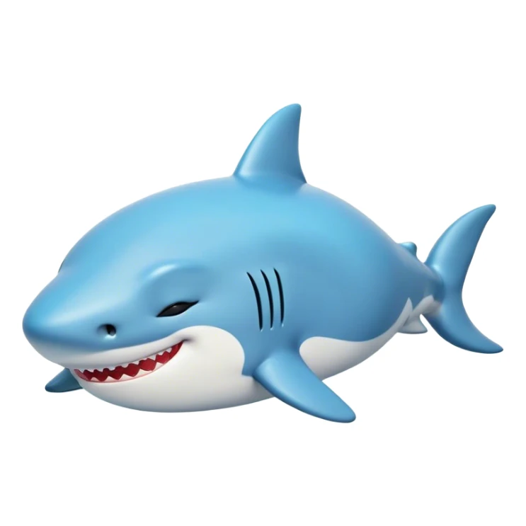 Meme-Worthy Cute Sleeping Shark Portrait Emoji, Head resting peacefully with a contented smile, showcasing a powerful, sleek build and a luxuriously soft streamlined body, eyes shut in a serene, restful drift, Simplified yet hilariously adorable features, highly detailed, glowing with a soft, drowsy light, high shine, relaxed and utterly lovable, stylized with an air of playful laziness, bright and heartwarming, soft glowing outline, capturing the essence of a comically sleepy shark, so meme‐worthy it feels like it could instantly become the next viral sensation of adorable oceanic slumber! sticker