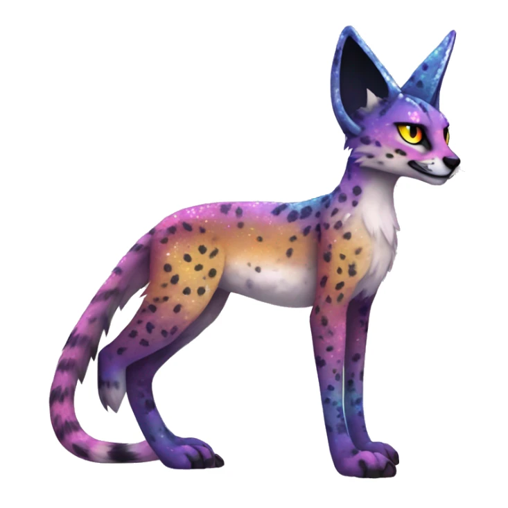 Epic Edgy Colorful Sparkly Sergal-Serval-Vernid full body sticker