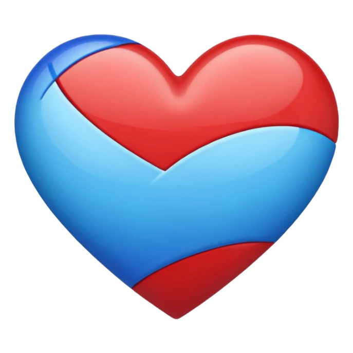 Red and  blue mix heart emoji  sticker