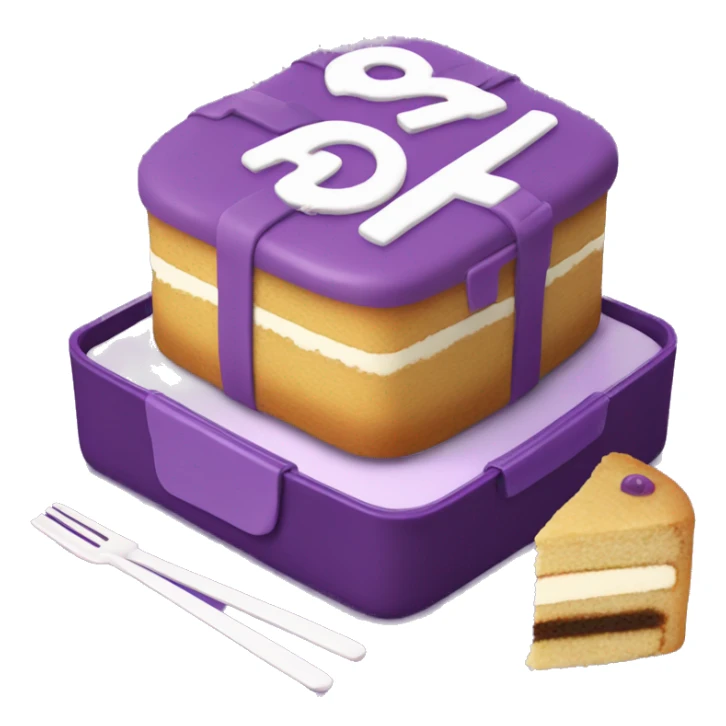 Bento cake in purple / lila with 24 written on it sticker