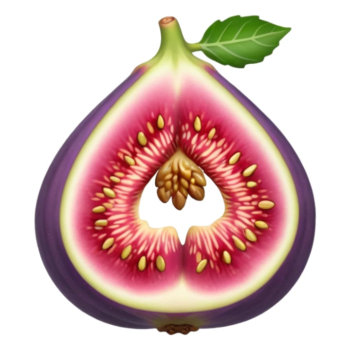 Please create a emoji of a single half of a fig with the internal seeds make it cute sticker