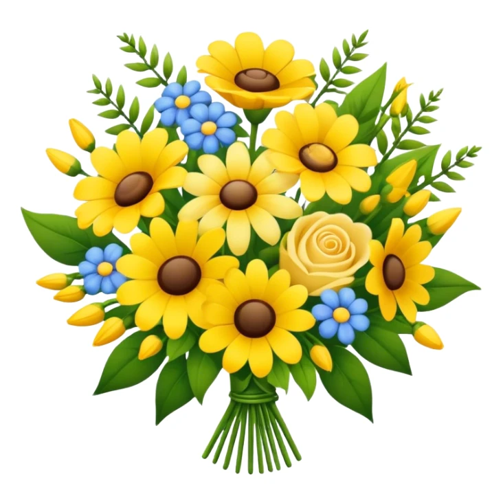 Yellow flower bouquet sticker