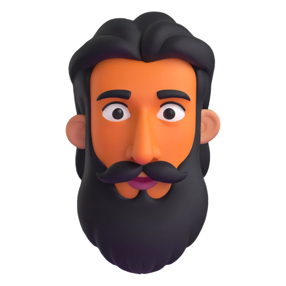 hairy man with a crooked nose sticker