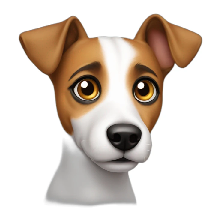 jack russel confused eyes with head tilted to the side sticker