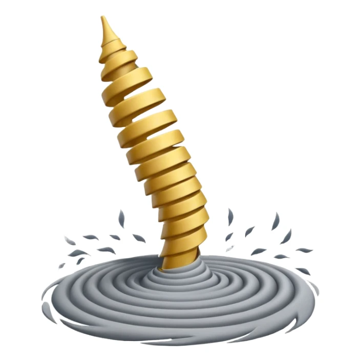 A slender grey tornado spiraling upward from the ground sticker
