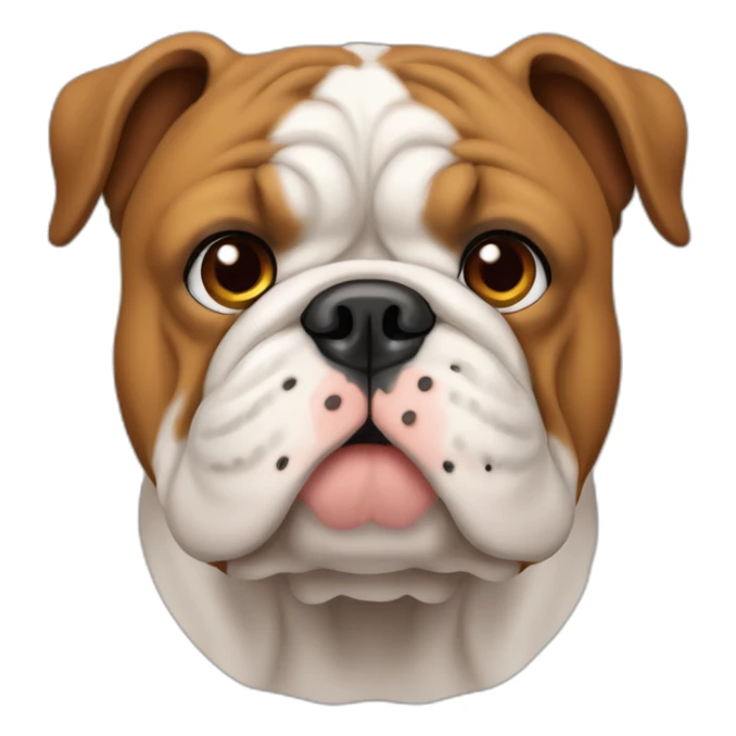 cara de perro bulldog todo color canela front view sticker