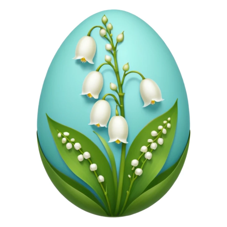Easter egg with lily of the valley as motive sticker