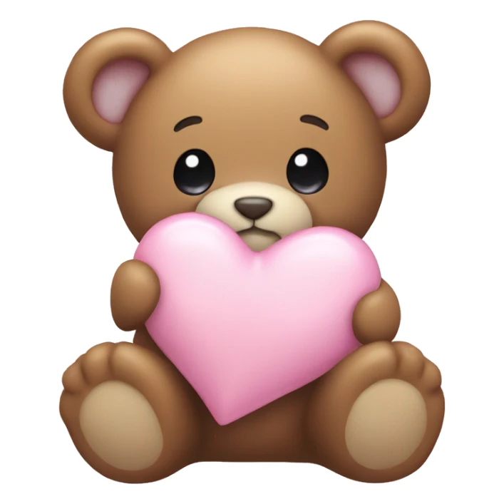 stuffed teddy holding light pink heart sticker