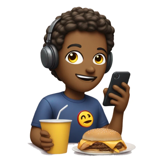 persona sedentaria comiendo macdonald viendo netflix y el telefono sticker