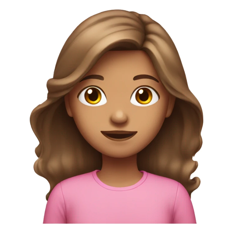 girl with long brown hair wearing pink shirt sticker