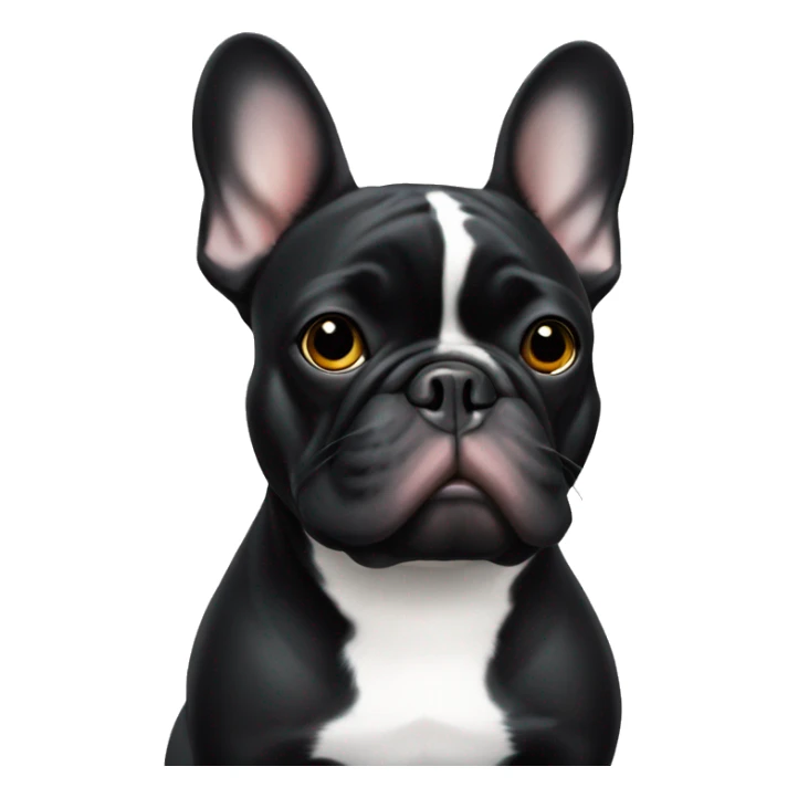 black french bulldog with white duck shaped spot sticker