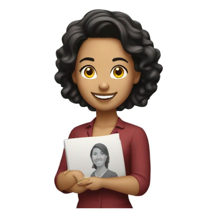 Samantha Hernandez of the Des Moines register accepting het Pulitzer Prize sticker