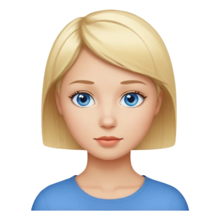 Mujer pelo rubio y muy corto ojos azules cara redonda sticker
